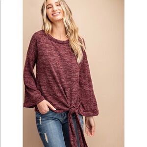 NEW! Marbled Knit self tie Top!